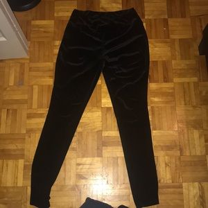 Black velvet leggings
